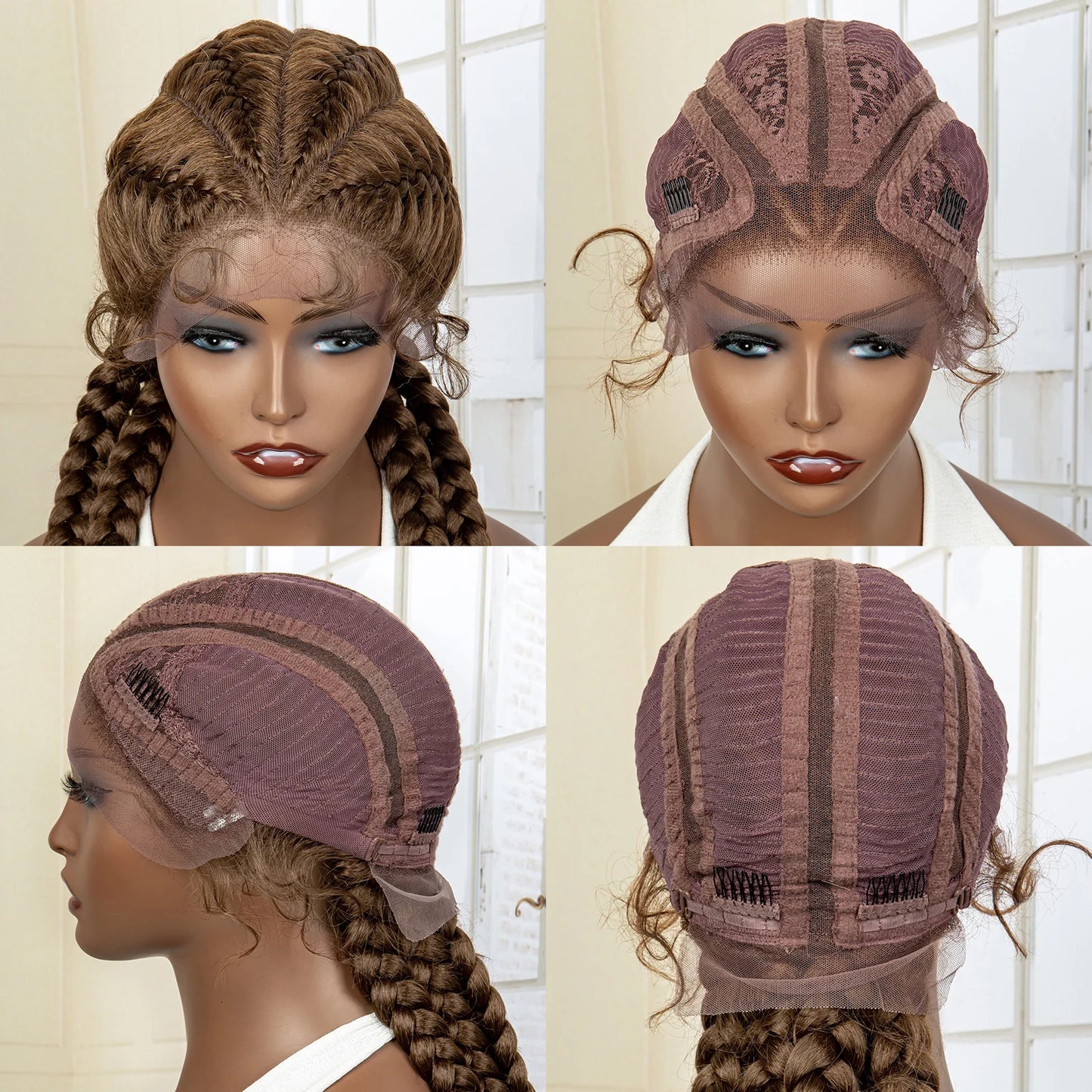26” Synthetic Box Braids Wig – Lace Front with Baby Hair