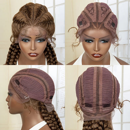 26” Synthetic Box Braids Wig – Lace Front with Baby Hair