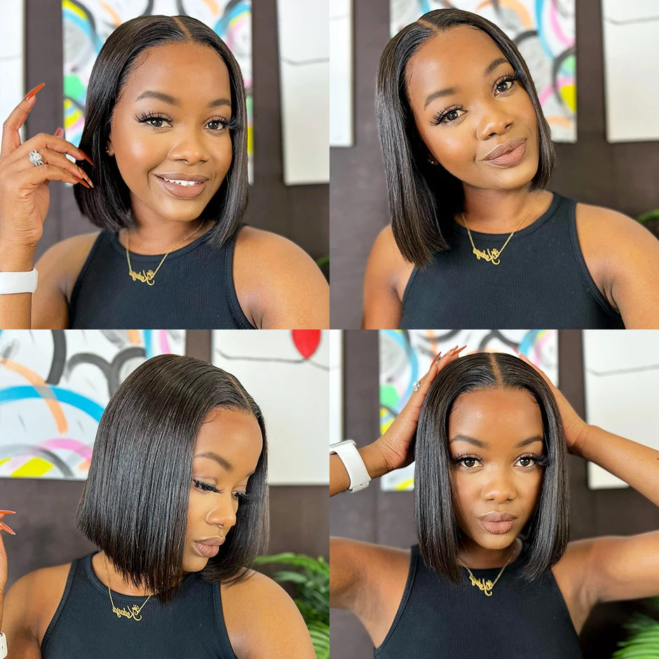 Newmi Short Bob Wig – 13x4 Lace Front, Human Hair