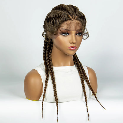 26” Synthetic Box Braids Wig – Lace Front with Baby Hair