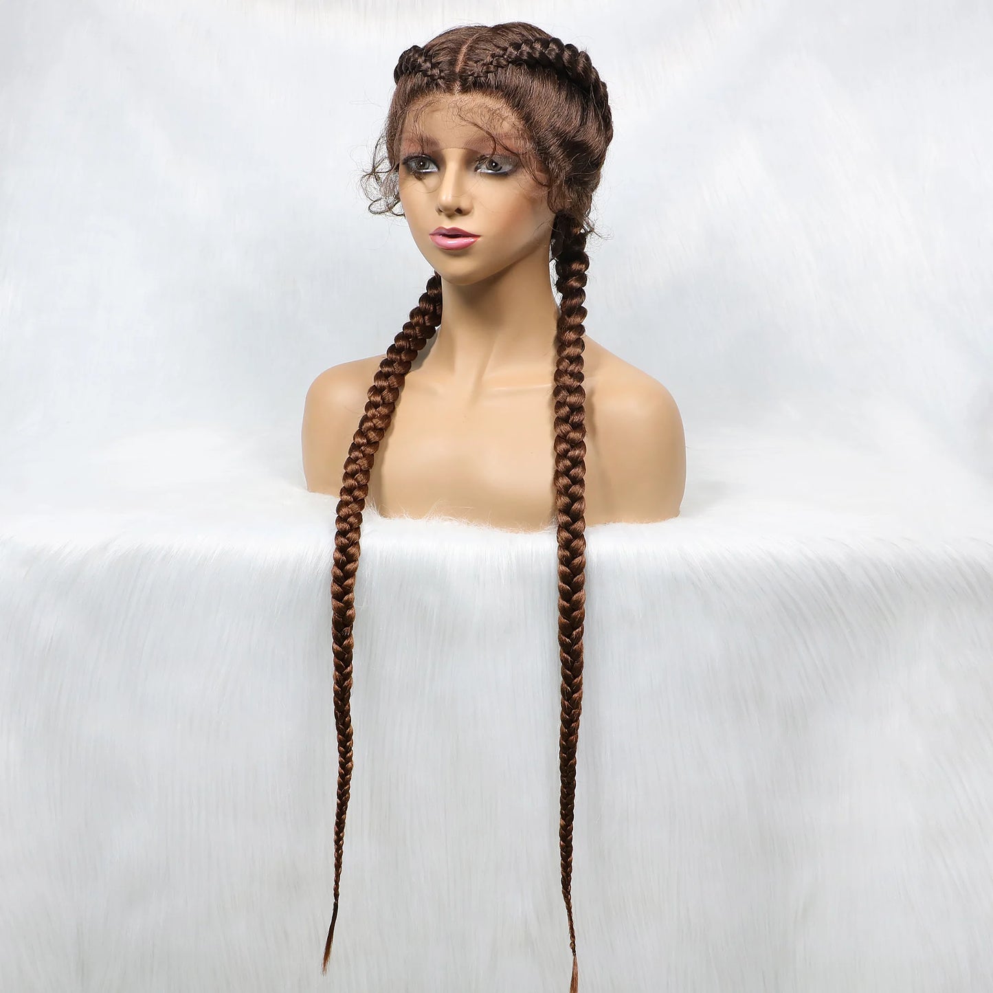 Synthetic Cornrow Braided Wig – Lace Front with Baby Hair
