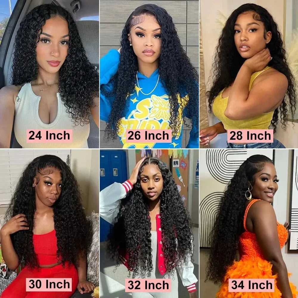 40” Deep Wave Glueless Wig – 13x4/13x6 HD Lace, Curly Human Hair