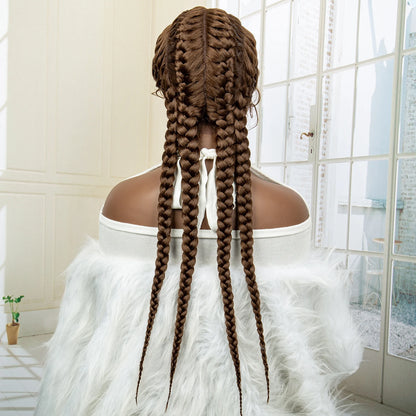 26” Synthetic Box Braids Wig – Lace Front with Baby Hair