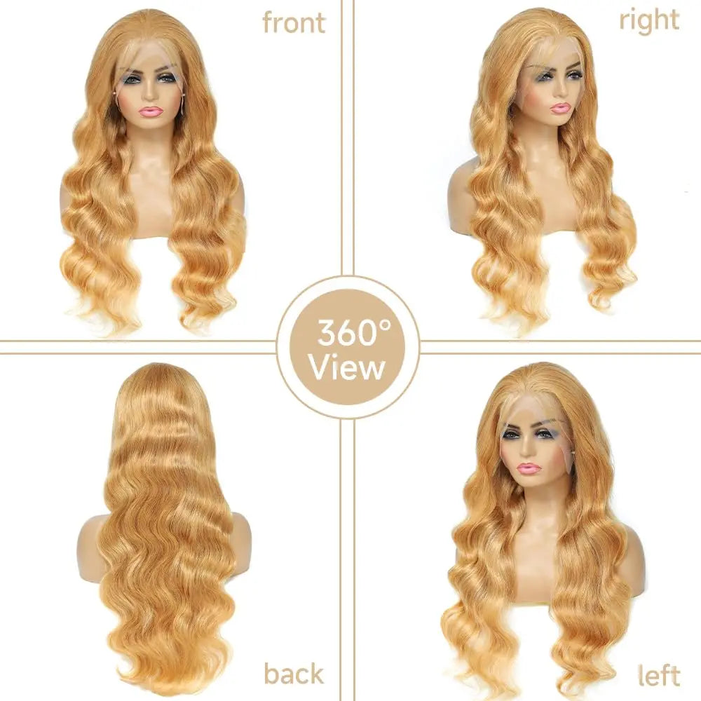 Honey Blonde 13x6 Lace Wig – 210% Body Wave Brazilian Hair