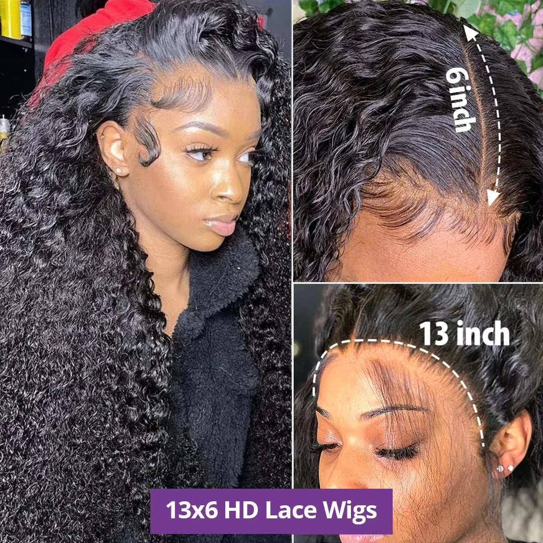 30” Deep Wave Lace Front Wig – 13x4/13x6 HD Human Hair