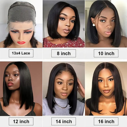 Newmi Short Bob Wig – 13x4 Lace Front, Human Hair