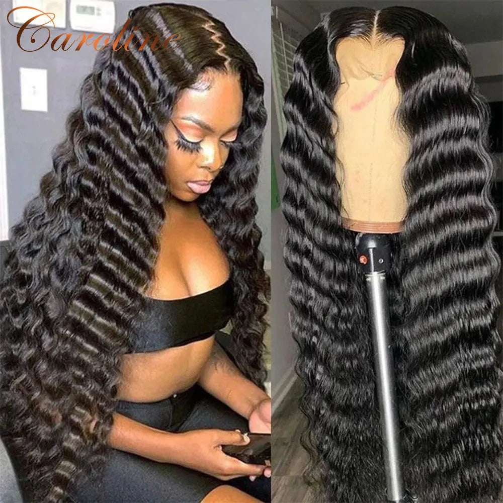 34” Loose Deep Wave Wig – 13x4/13x6 Lace, Brazilian Human Hair