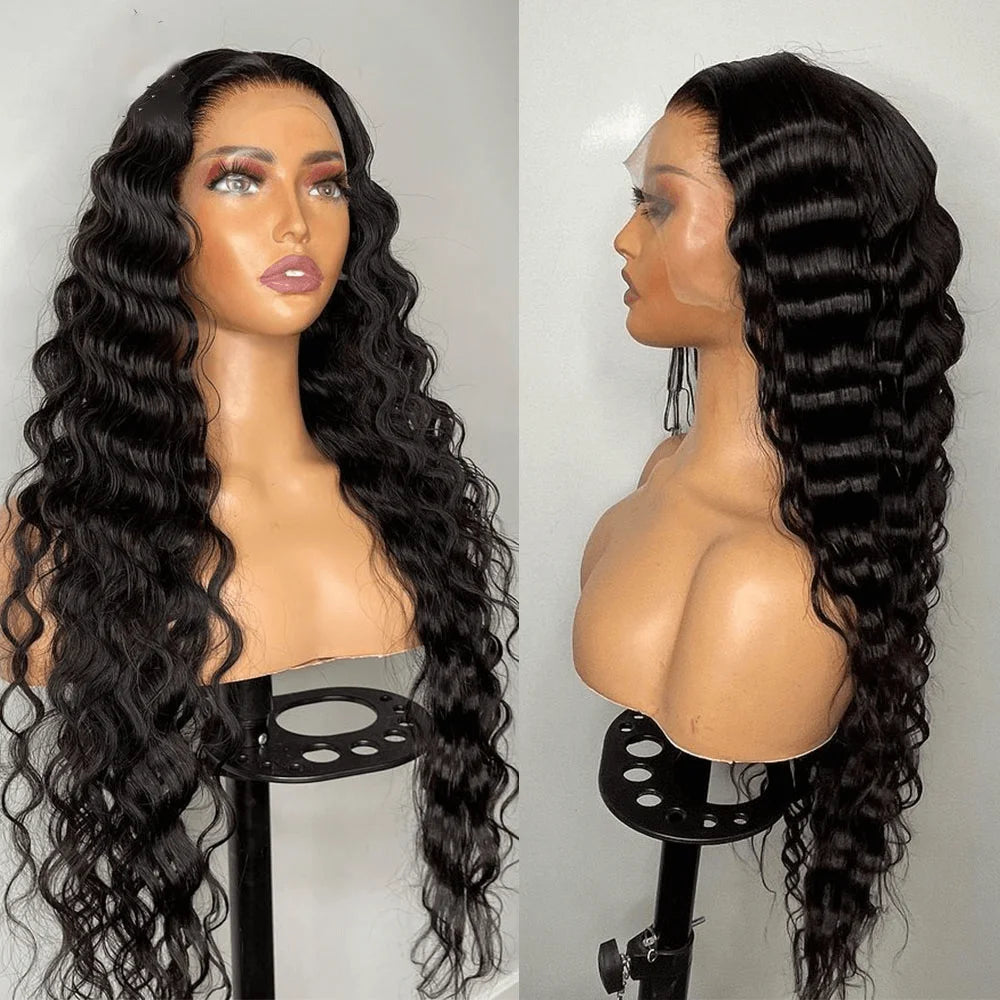 34” Loose Deep Wave Wig – 13x4/13x6 Lace, Brazilian Human Hair
