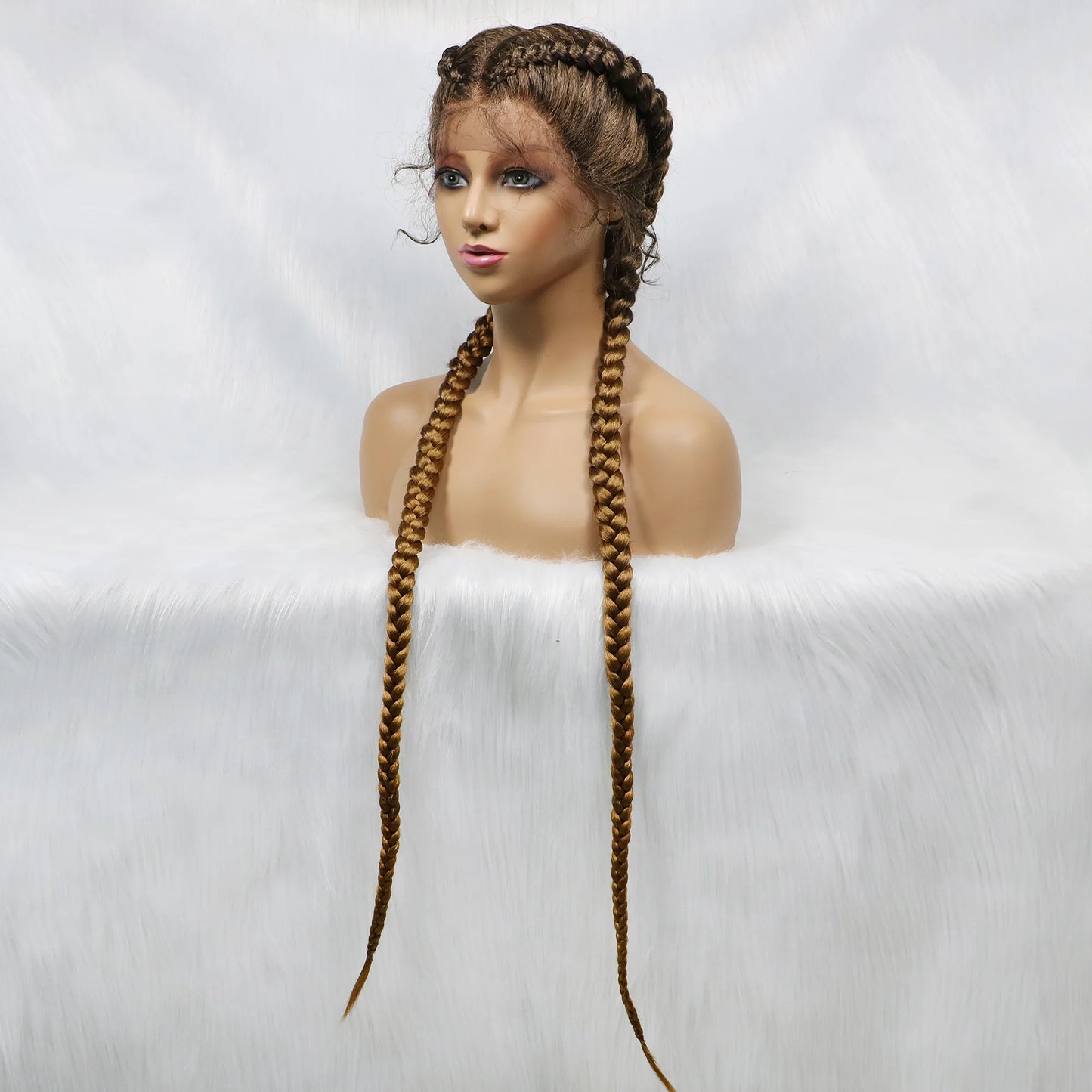 Synthetic Cornrow Braided Wig – Lace Front with Baby Hair