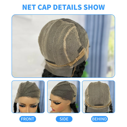 36” Cornrow Braided Full Lace Wig – Synthetic with Baby Hair