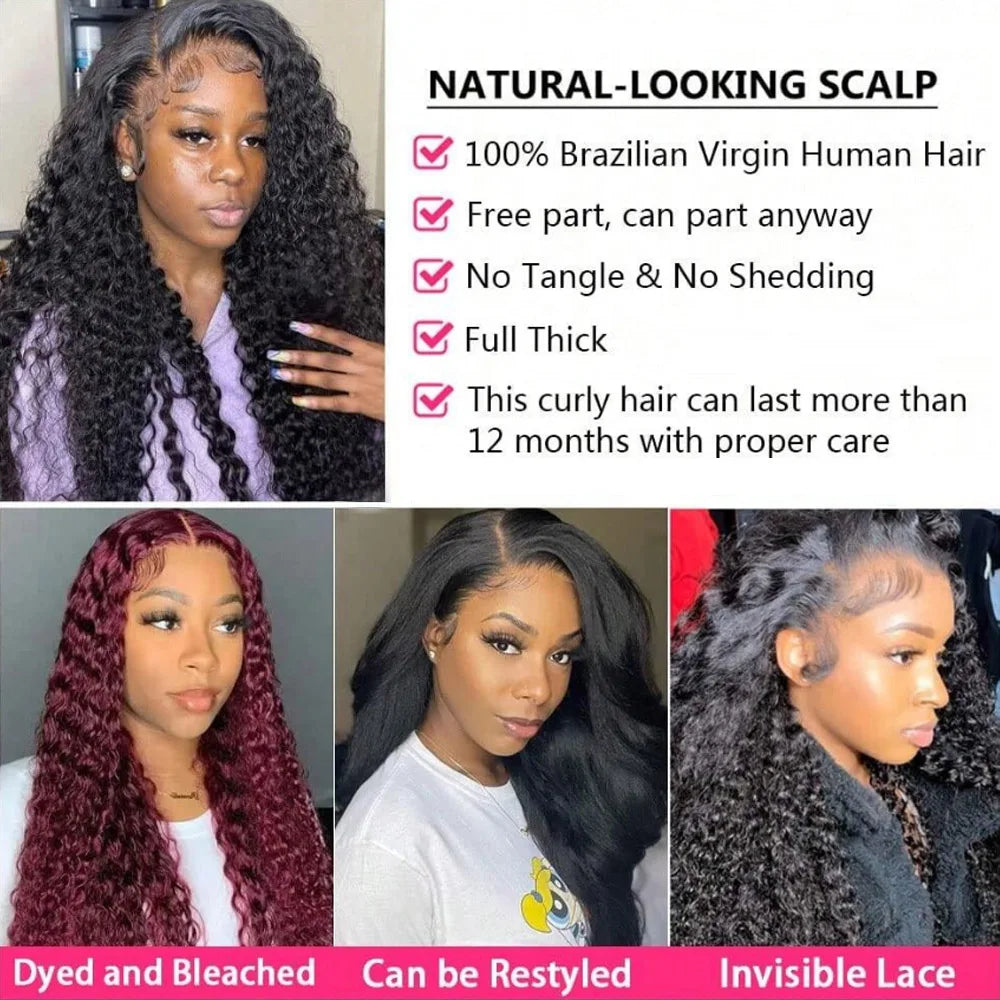 28” Deep Wave Wig – 13x6 HD Lace, 250% Human Hair, Pre-Plucked