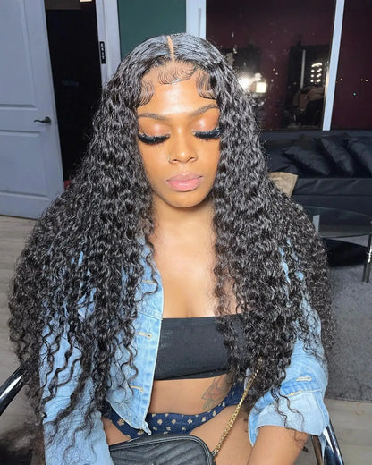40” Deep Wave Glueless Wig – 13x4/13x6 HD Lace, Curly Human Hair
