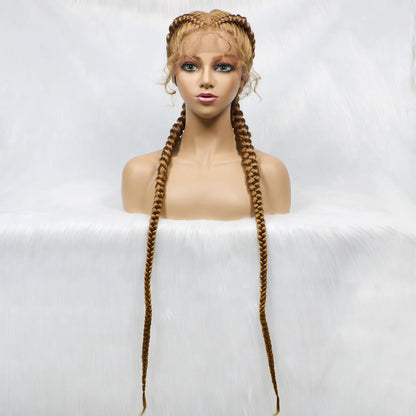 Synthetic Cornrow Braided Wig – Lace Front with Baby Hair