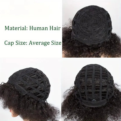 Top Short Afro Wig – Brazilian Kinky Curly Human Hair