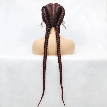 Synthetic Cornrow Braided Wig – Lace Front with Baby Hair