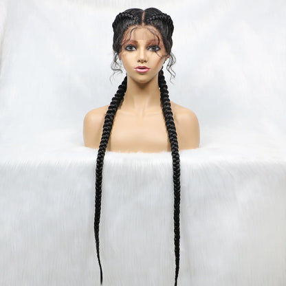 Synthetic Cornrow Braided Wig – Lace Front with Baby Hair