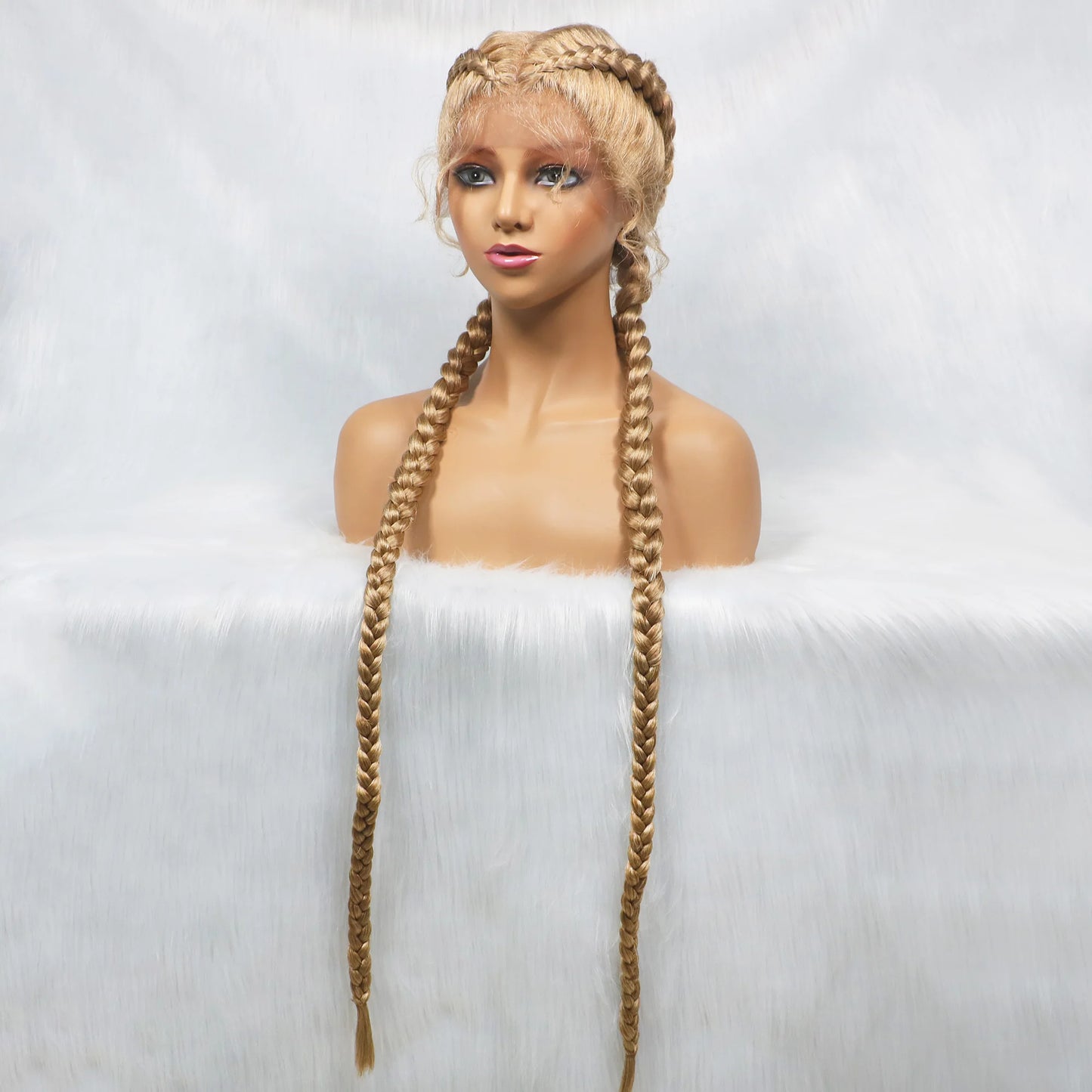 Synthetic Cornrow Braided Wig – Lace Front with Baby Hair
