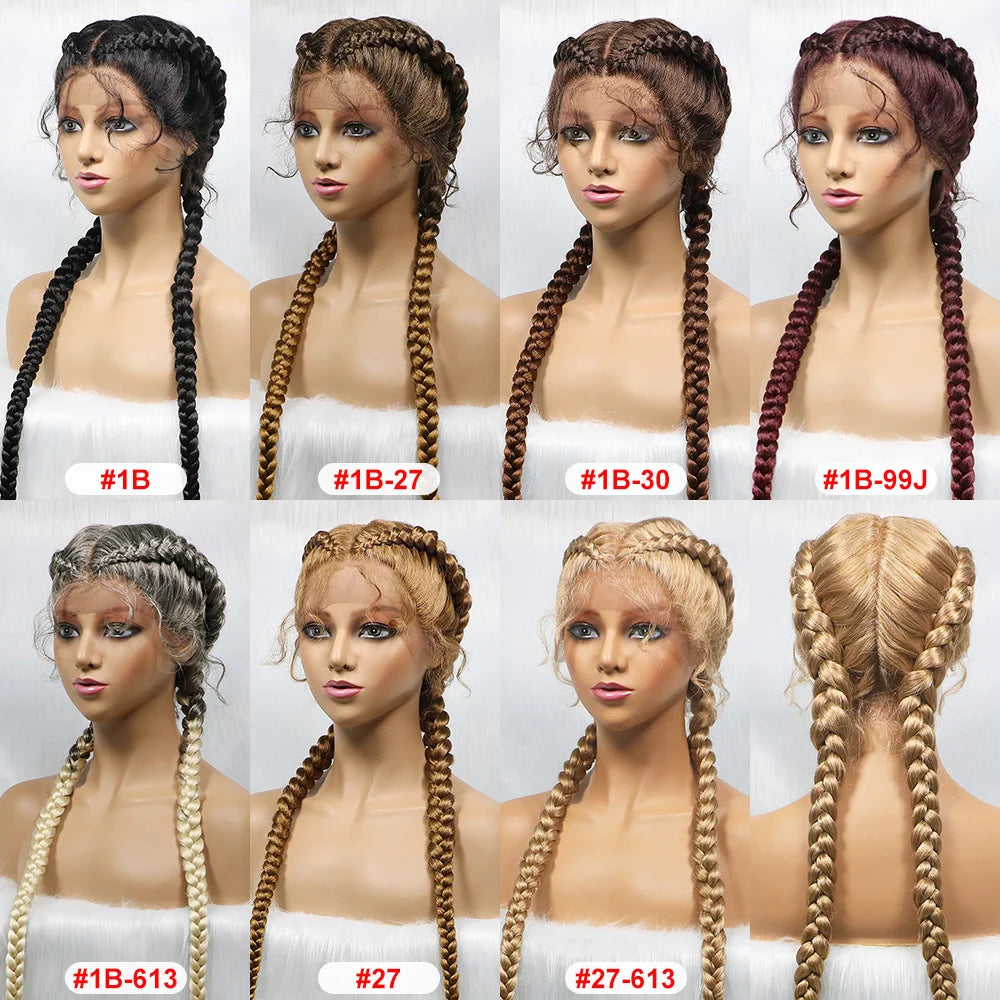 Synthetic Cornrow Braided Wig – Lace Front with Baby Hair