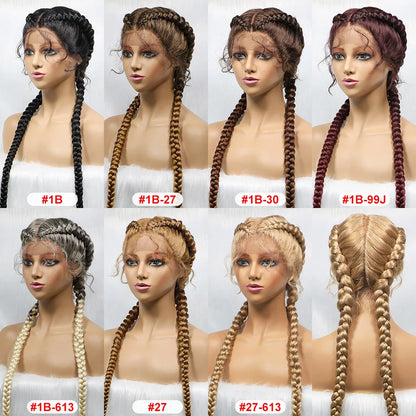 Synthetic Cornrow Braided Wig – Lace Front with Baby Hair