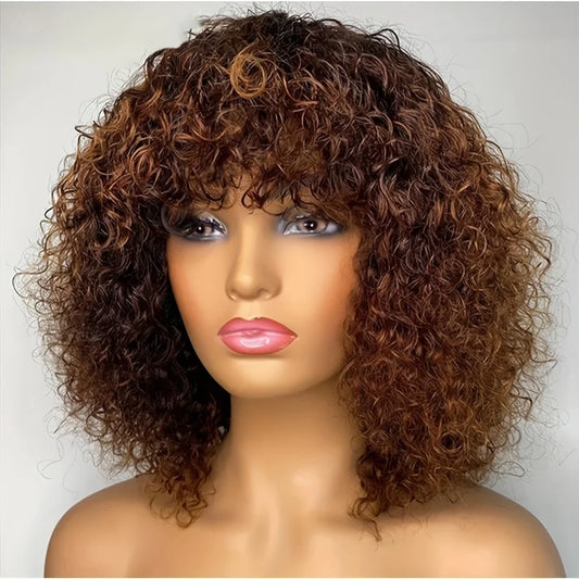 Ombre Jerry Curl Pixie Wig – 100% Real Brazilian Hair