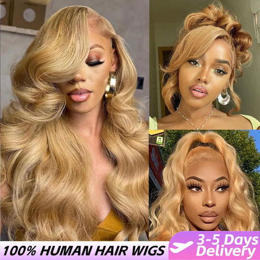 Honey Blonde 13x6 Lace Wig – 210% Body Wave Brazilian Hair