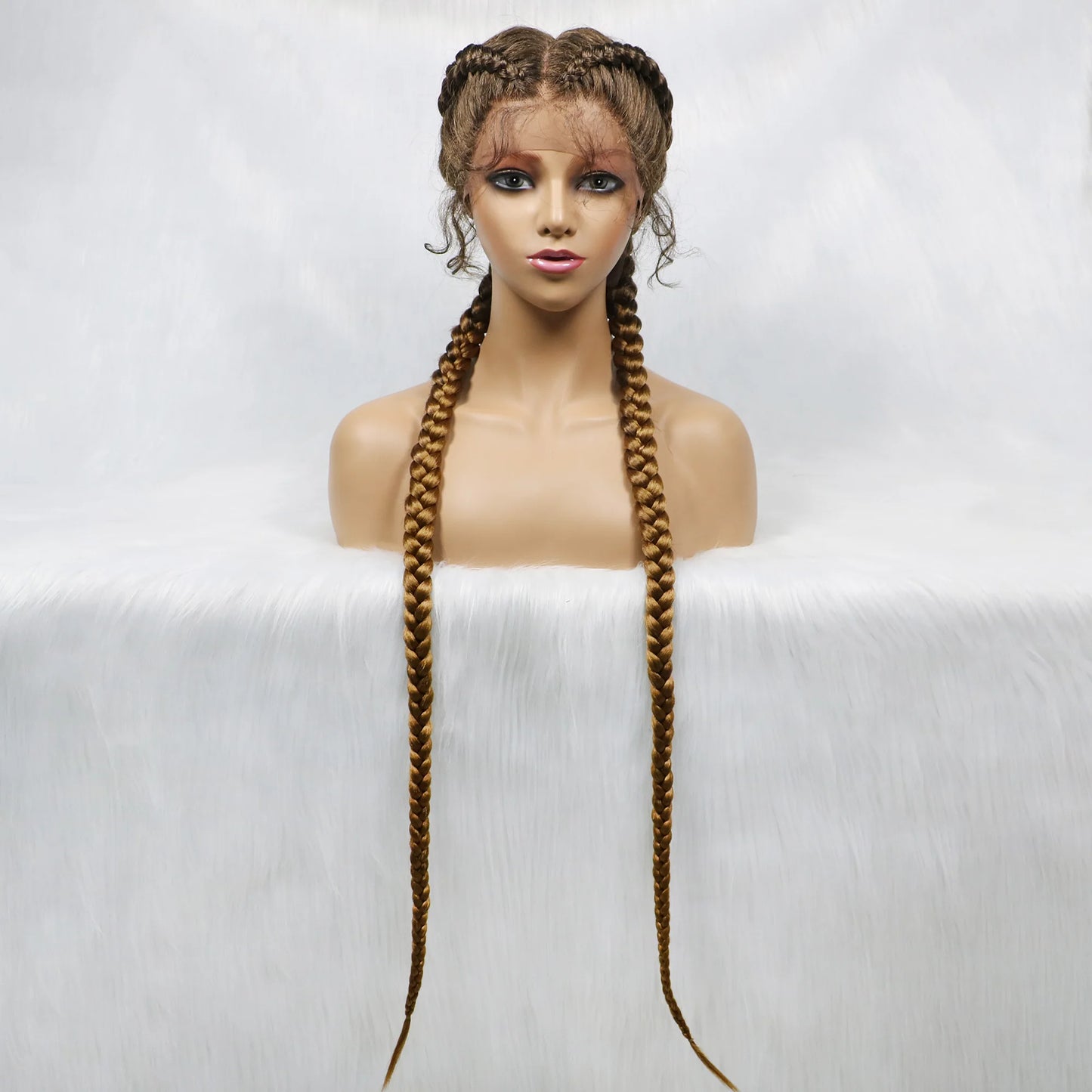 Synthetic Cornrow Braided Wig – Lace Front with Baby Hair