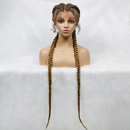 Synthetic Cornrow Braided Wig – Lace Front with Baby Hair