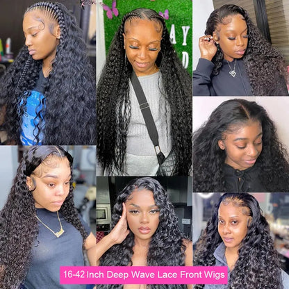 28” Deep Wave Wig – 13x6 HD Lace, 250% Human Hair, Pre-Plucked