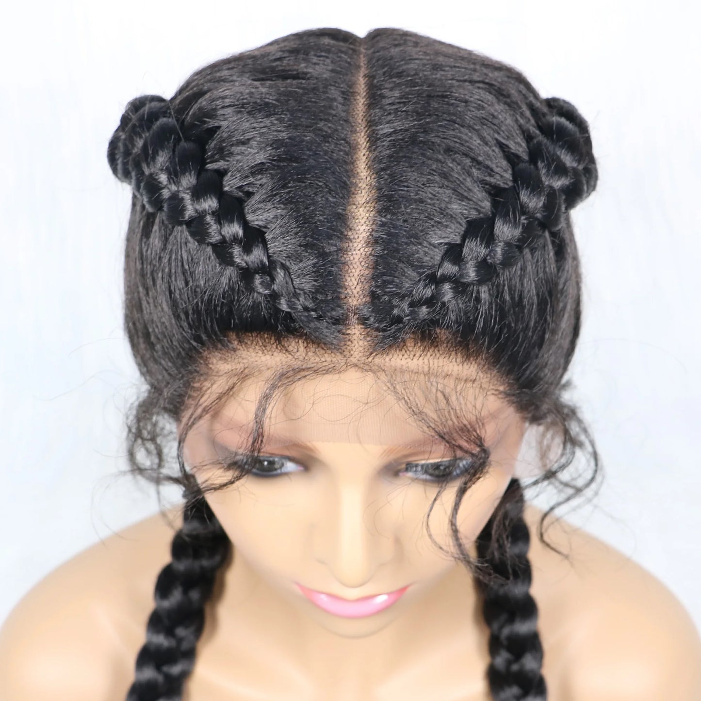 Synthetic Cornrow Braided Wig – Lace Front with Baby Hair