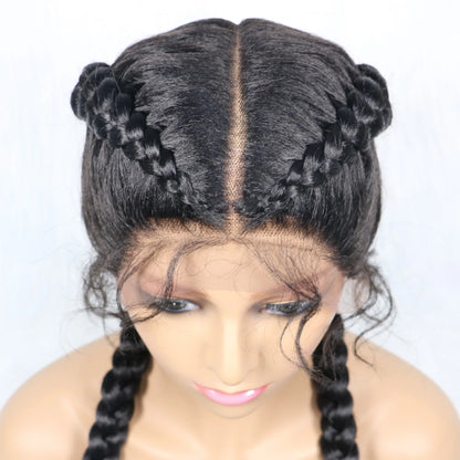 Synthetic Cornrow Braided Wig – Lace Front with Baby Hair