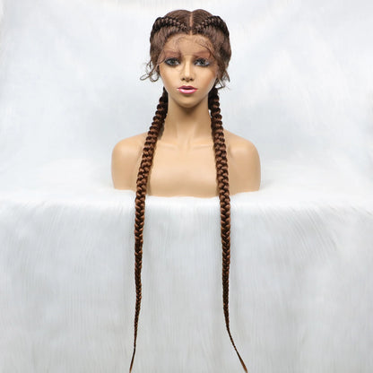 Synthetic Cornrow Braided Wig – Lace Front with Baby Hair