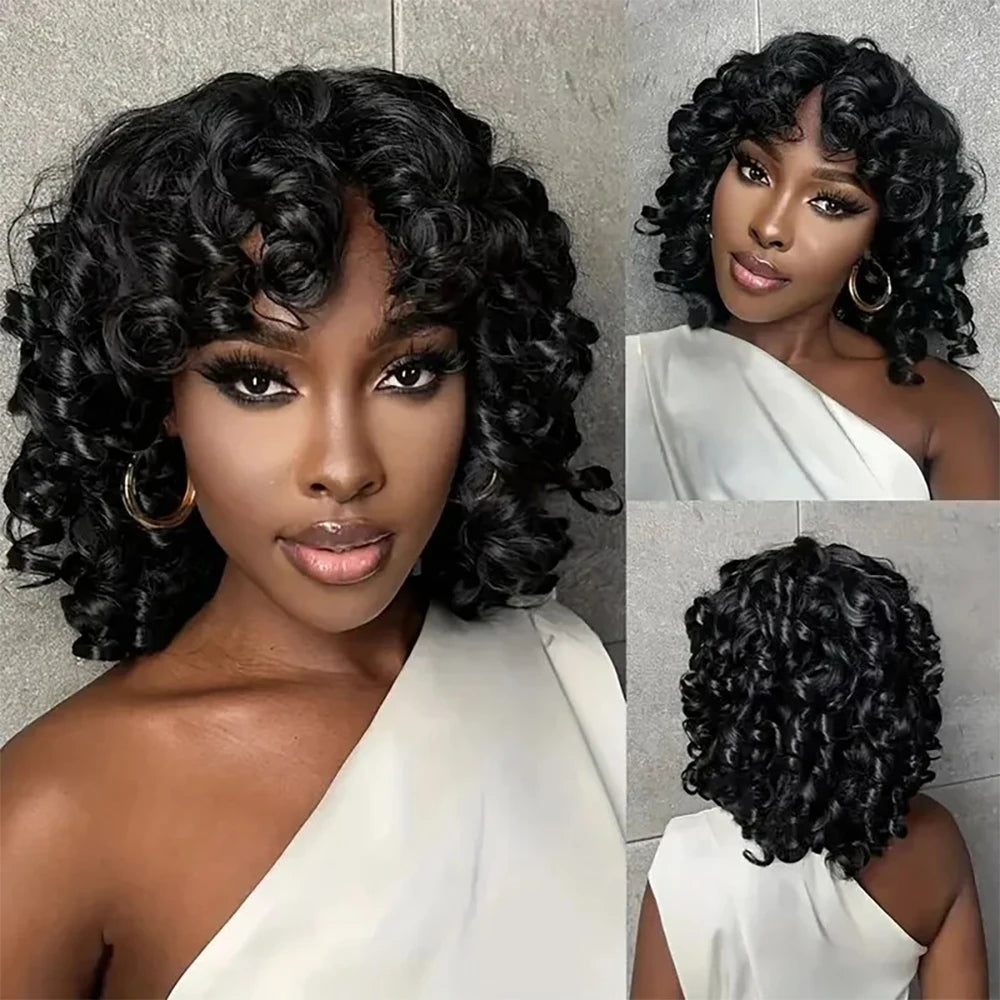 Funmi Short Curly Bob Wig – Glueless Vietnamese Human Hair