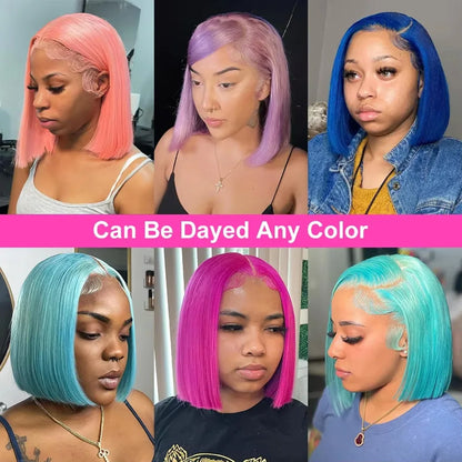 613 Blonde Short Bob Wig – 13x4 Lace, Remy Human Hair