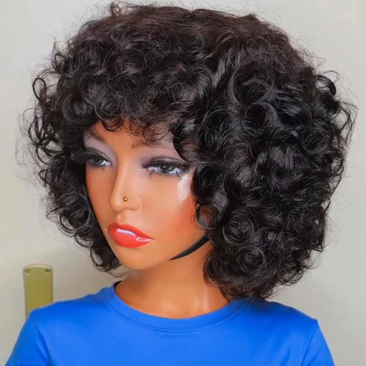 Funmi Short Curly Bob Wig – Glueless Vietnamese Human Hair