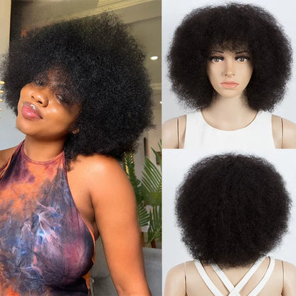 Top Short Afro Wig – Brazilian Kinky Curly Human Hair