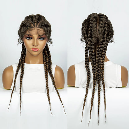 26” Synthetic Box Braids Wig – Lace Front with Baby Hair