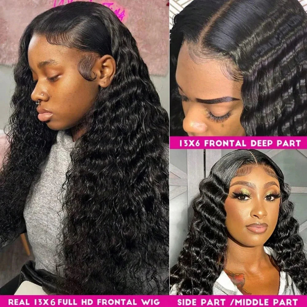 28” Deep Wave Wig – 13x6 HD Lace, 250% Human Hair, Pre-Plucked