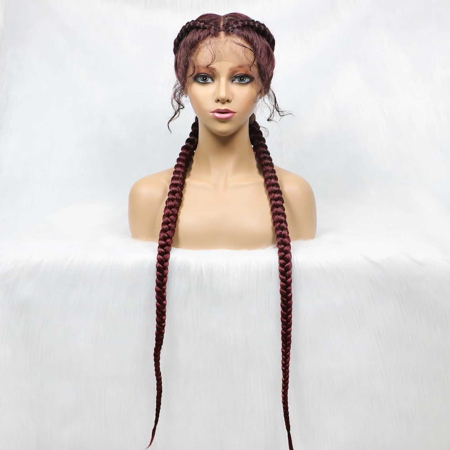 Synthetic Cornrow Braided Wig – Lace Front with Baby Hair