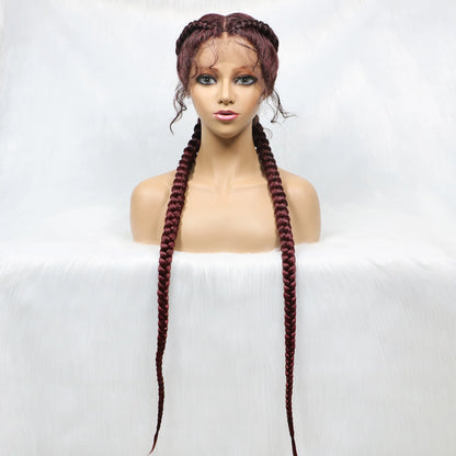 Synthetic Cornrow Braided Wig – Lace Front with Baby Hair