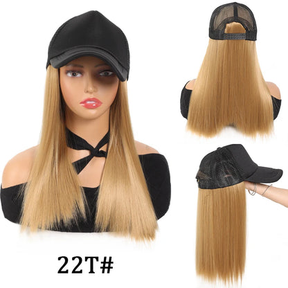 Black Duck Tongue Sponge Hat Wig – Long Straight Synthetic Hair