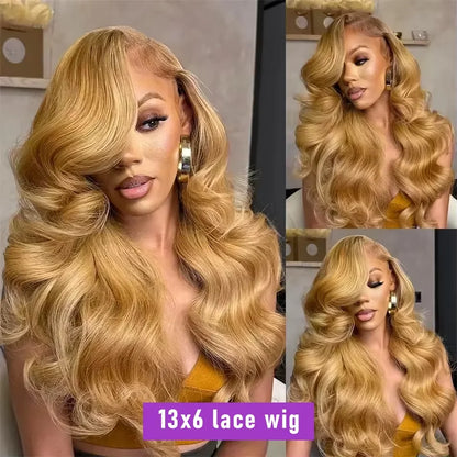 Honey Blonde 13x6 Lace Wig – 210% Body Wave Brazilian Hair