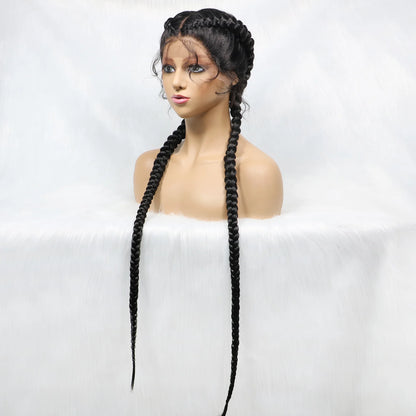 Synthetic Cornrow Braided Wig – Lace Front with Baby Hair
