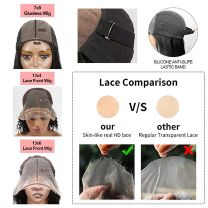 300% Density Wear & Go Deep Wave Wig – 13x6/7x5 HD Lace, Human Hair