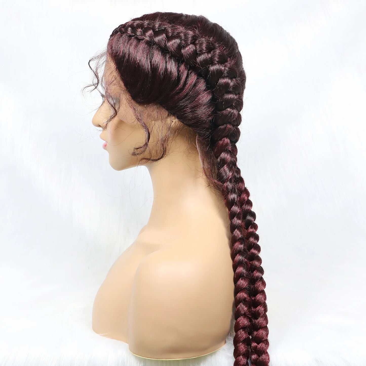 Synthetic Cornrow Braided Wig – Lace Front with Baby Hair
