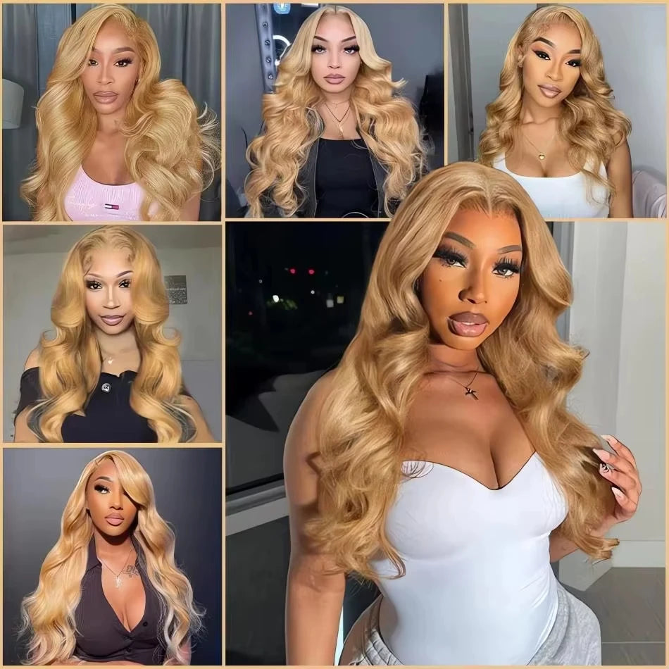 Honey Blonde 13x6 Lace Wig – 210% Body Wave Brazilian Hair