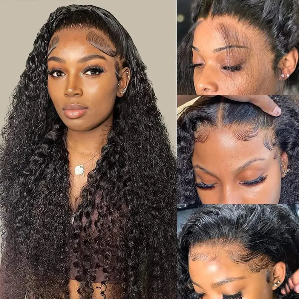 40” Deep Wave Glueless Wig – 13x4/13x6 HD Lace, Curly Human Hair