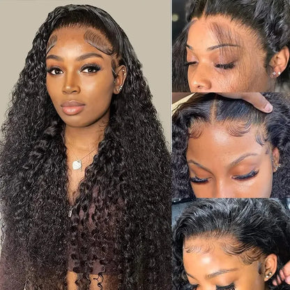 40” Deep Wave Glueless Wig – 13x4/13x6 HD Lace, Curly Human Hair