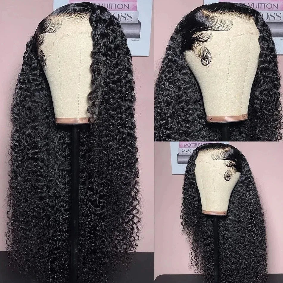 40” Deep Wave Glueless Wig – 13x4/13x6 HD Lace, Curly Human Hair