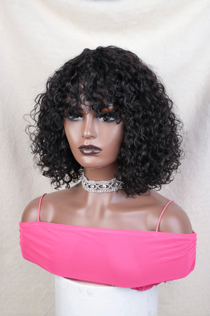 Jerry Short Pixie Bob Wig – Peruvian Human Hair, Honey Highlights