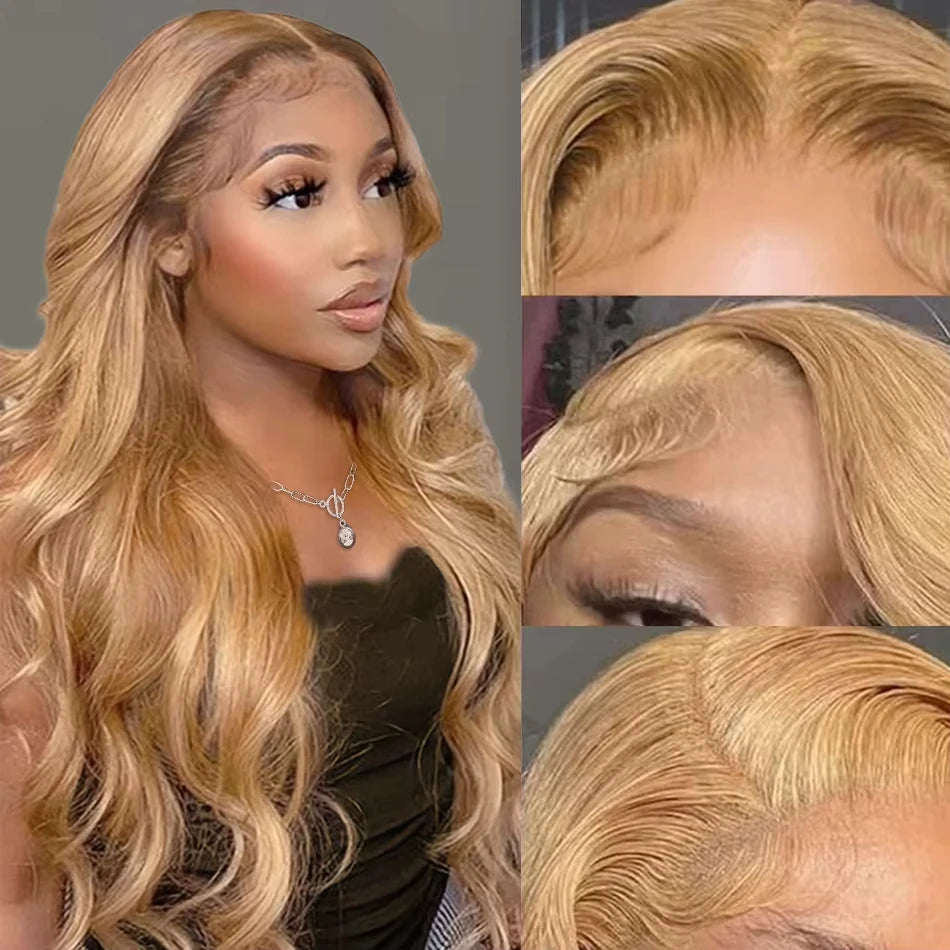 Honey Blonde 13x6 Lace Wig – 210% Body Wave Brazilian Hair